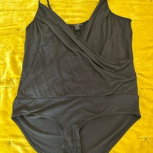 J. Crew Black Draped Bodysuit size M